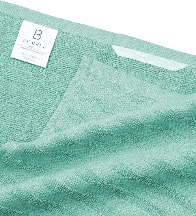 Premium Kitchen Towels (20”x 28”, 6 Pack) | Large Solid Cotton Hand Towels | 400 GSM | Highly Absorbent Dish Cloths with Hanging Loop | Aqua