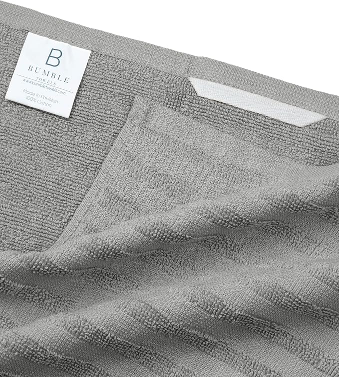 Premium Kitchen Towels (20”x 28”, 6 Pack) | Large Solid Cotton Hand Towels | 400 GSM | Highly Absorbent Dish Cloths with Hanging Loop | Gray