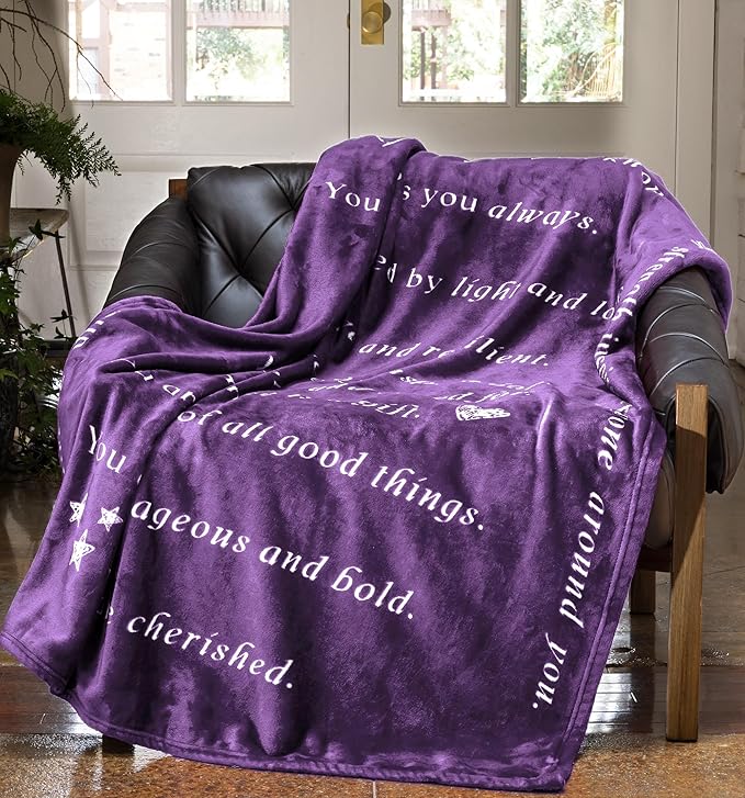 WOLF CREEK BLANKET - Single Layer Fleece Light and Love Compassion Blanket- Positivity Courage and Affirmations Get Well Gift, Plush Healing Thoughts Love Hope & Comfort
