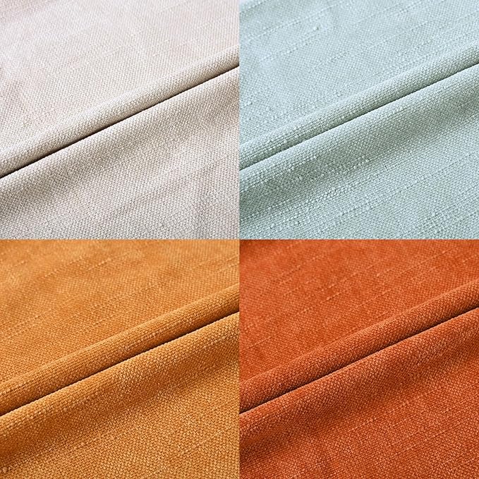 Set of 4 Soft Textured Decorative Throw Pillow Covers 16x16 Inch Cozy Farmhouse Cushion Cover Square Accent Pillow Cases for Bed Couch Sofa Living Room, Beige Aqua Burnt Orange