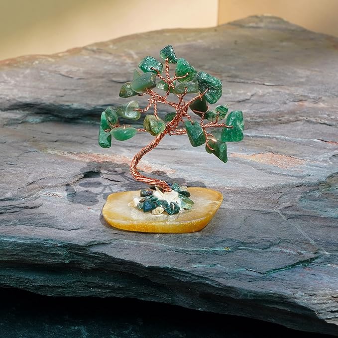 Crystal Tree for Positive Energy, 7 Chakra Stones and Healing Crystals Tree of Life, Money Bonsai Trees, Feng Shui Décor for Home and Office Desk Decoration, Spiritual & Good Luck Gifts Set of 6 Trees