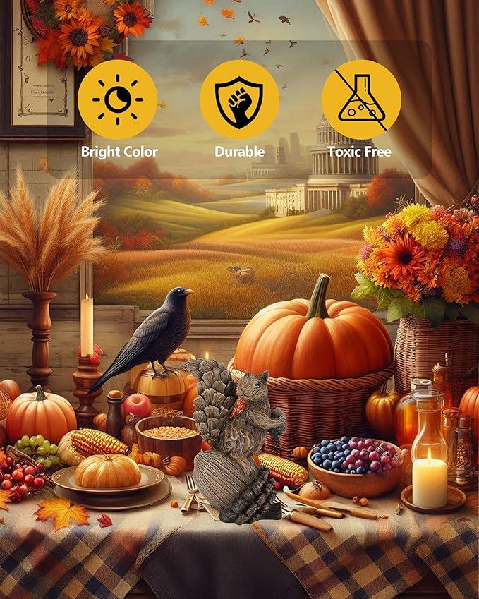 Handcrafted Resin Squirrel Figurine on Pinecone - 8'' Woodland Animals Statue for Spring Summer Decor (Squirrel)