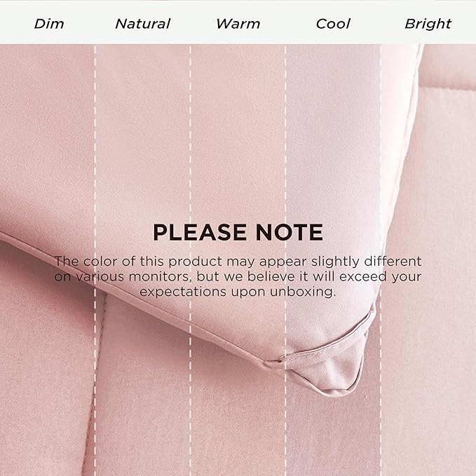 Bedsure Comforter Duvet Insert - Quilted Comforters Full Size, All Season Duvet, GentleSoft Down Alternative Bedding, with 8 Tabs, Gifts for Women/Men, Pink, Full 86 x 82 Inches