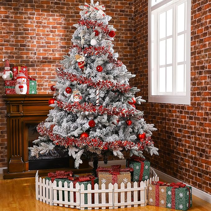 Dingion 59 Feet Christmas Tinsel Garland Metallic Twist Ornaments Hanging Glitter Xmas Garland for Christmas Tree Indoor Outdoor Decoration Party Supplies