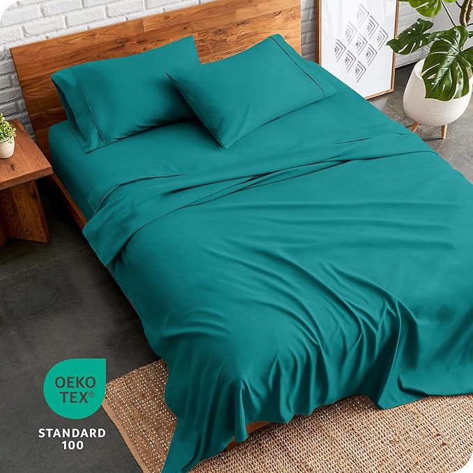 Bare Home Twin Sheet Set - 1800 Ultra-Soft Microfiber Twin Bed Sheets - Double Brushed - Deep Pockets - Easy Fit - Extra Soft - 3 Piece Set - Bedding Sheets & Pillowcases (Twin, Emerald)