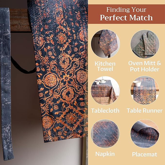 Maison d' Hermine 100% Cotton Apron for women with Pocket Kitchen Chef Apron for Men Cooking Gardening Server Waitress