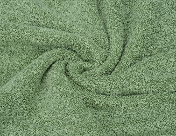 American Soft Linen Premium 3 Piece Towel Set, 1 Bath Towel 1 Hand Towel 1 Washcloth, 600 GSM 100% Cotton Turkish Towels for Bathroom, Sage Towel Set
