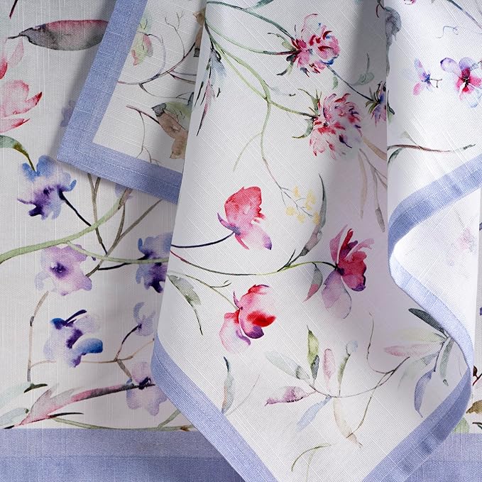 Maison d' Hermine Cloth Napkins Set of 4 100% Cotton Everyday Reusable Square Napkins Cloth Washable, Dinner, Party, Wedding, Restaurant, Spring/Summer (Summer Floral, 20" x 20")