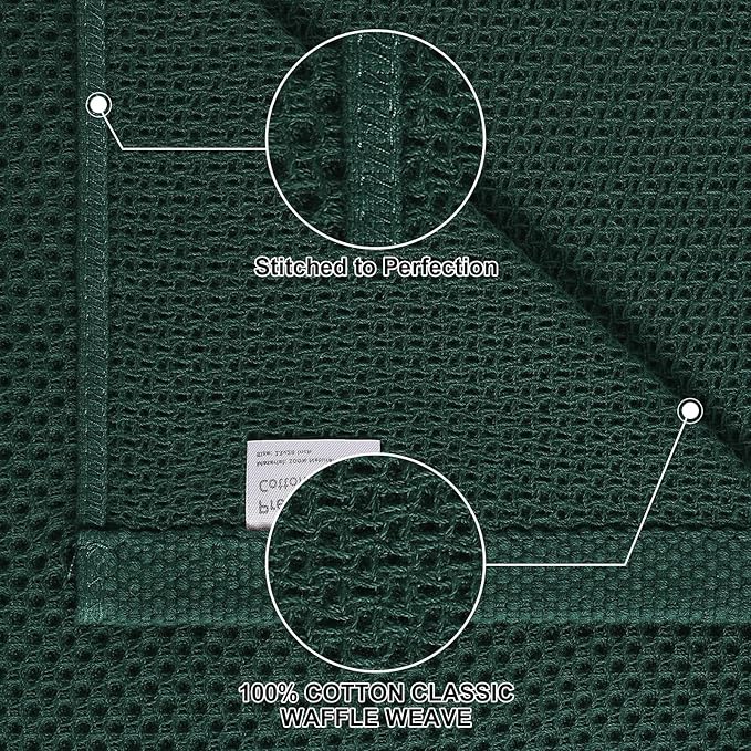 Homaxy 100% Cotton Kitchen Towels and Dishcloths Set, 12 x 12 Inches and 13 x 28 Inches, Set of 8 Bulk Kitchen Towels Set, Ultra Soft Absorbent Dish Cloths for Washing Dishes, Blackish Green