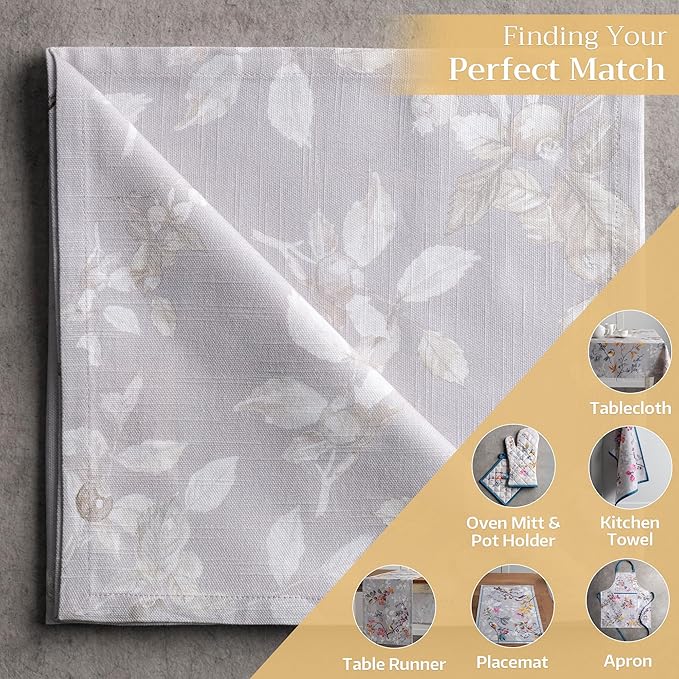 Maison d' Hermine Cloth Napkins Set of 4 100% Cotton Everyday Reusable Square Napkins Cloth Washable, Dinner, Party, Wedding, Restaurant (Equinoxe - Grey, 20" x 20")