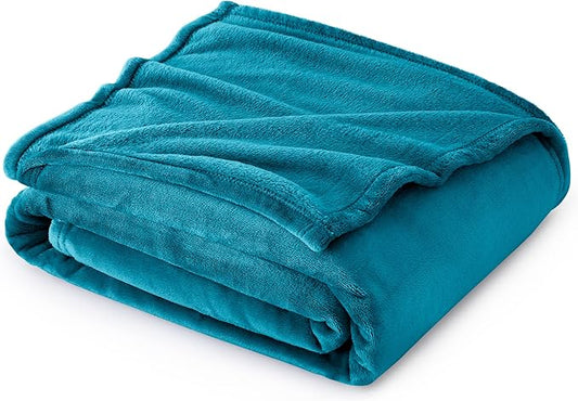 Bedsure GentleSoft Fleece Blanket Twin Size Teal - 300GSM Lightweight Plush Fuzzy Cozy Soft Warm Blanket for Bed, Sofa, Couch, Travel, Camping, 60x80 inches