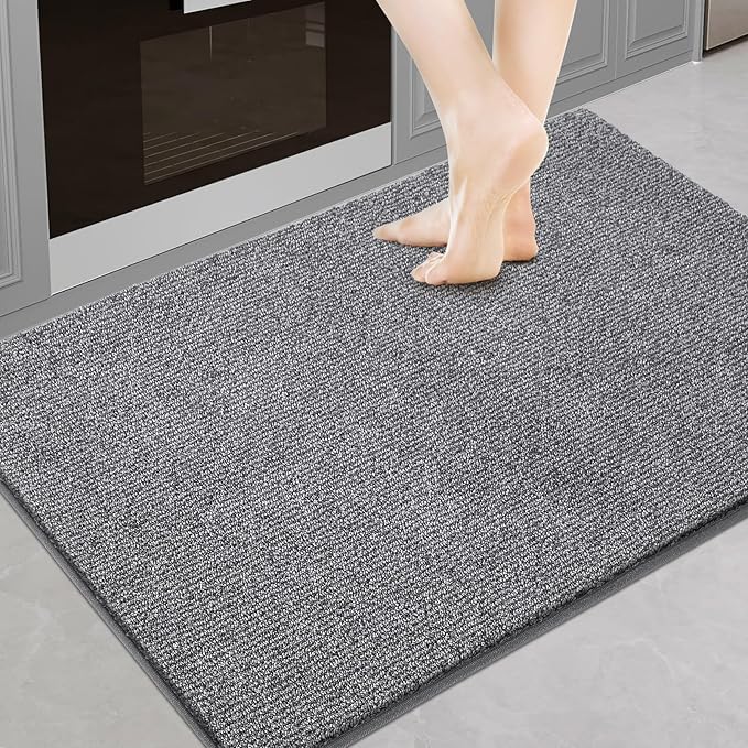 Washable Kitchen Rug 24" x 35.5" / 60cm x 90cm, Non Slip Kitchen Mat for Floor, Absorbent Indoor Entryway Rug for Laundry, Bathroom, Bedroom