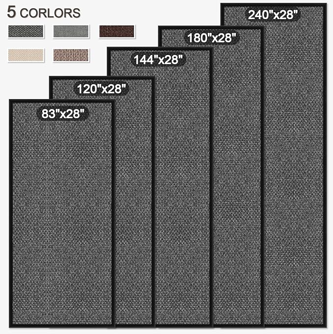 GOYLSER 15ft Hallway Runners Rug Non Slip, Long Entry Runner Kitchen Floor Runner Carpet, Black Hall Way Runner Rug Floor Mat Carpet
