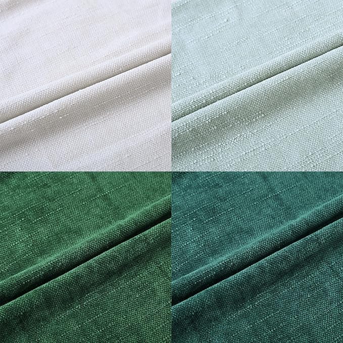 Set of 4 Soft Textured Decorative Throw Pillow Covers 22x22 Inch Cozy Farmhouse Cushion Cover Square Accent Pillow Cases for Bed Couch Sofa Living Room, White Aqua Green