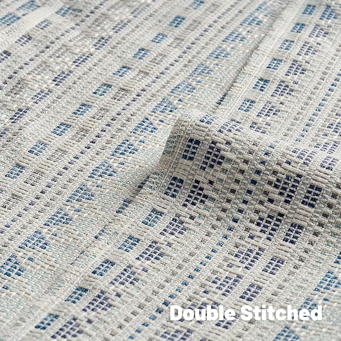 FUTEI Blue Grey Decorative Throw Pillow Covers 18x18 Inch Set of 2,Soft Cozy Chenille Jacquard Textured Cushion Case,Boho Home Decor for Couch Bed Living Room