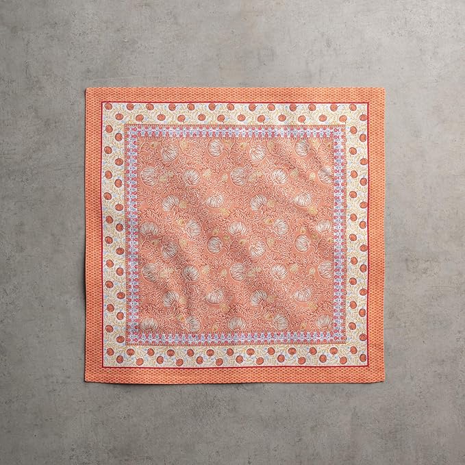 Maison d' Hermine Cloth Napkins Set of 4 100% Cotton Everyday Reusable Square Napkins Cloth Washable, Dinner, Party, Wedding, Restaurant (Harvest Festival, 20" x 20")