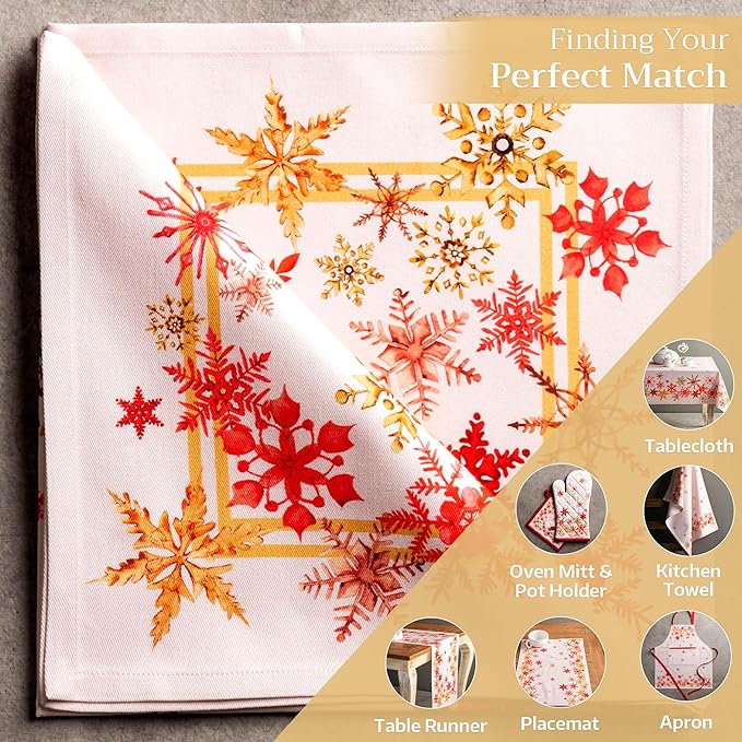 Maison d' Hermine Cloth Napkins Set of 4 100% Cotton Everyday Reusable Square Napkins Cloth Washable, Dinner, Party, Wedding, Restaurant (Crystal Star, 20" x 20")