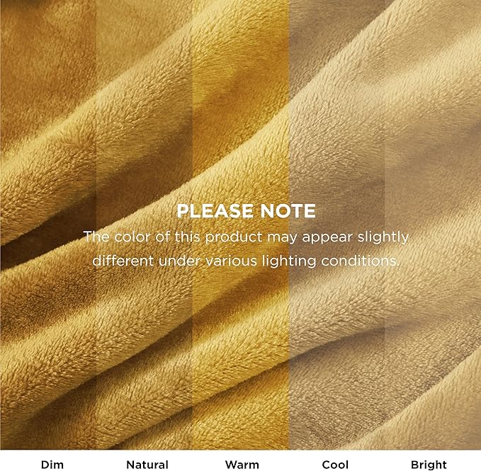 Bedsure GentleSoft Gold Fleece Throw Blanket - 300GSM Blankets for Couch, Sofa, Bed, Soft Lightweight Plush Cozy Throws for Toddlers, 50x60 inches