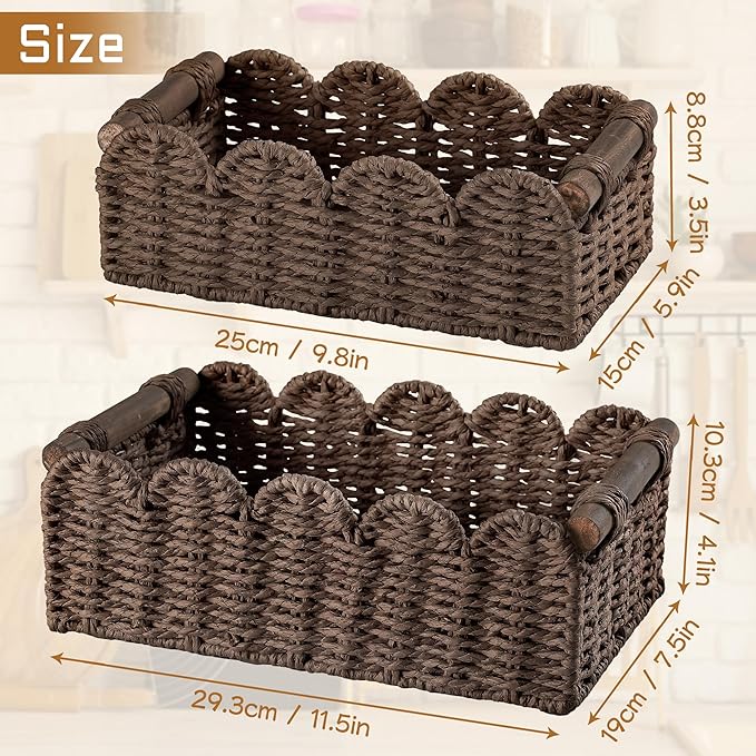 Storage Basket Wicker Baskets for Organizing Toilet Paper Storage Basket for Toilet Tank Top,Brown