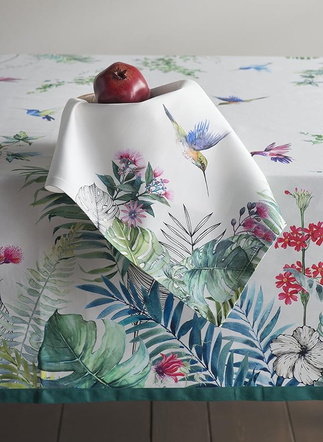 Maison d' Hermine Cloth Napkins Set of 4 100% Cotton Everyday Reusable Square Napkins Cloth Washable, Dinner, Party, Wedding, Restaurant, Spring/Summer (Tropiques, 20" x 20")