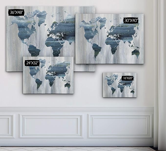 Wexford Home Blue Flower Wash II Gallery Wrapped Canvas Wall Art, 32x32