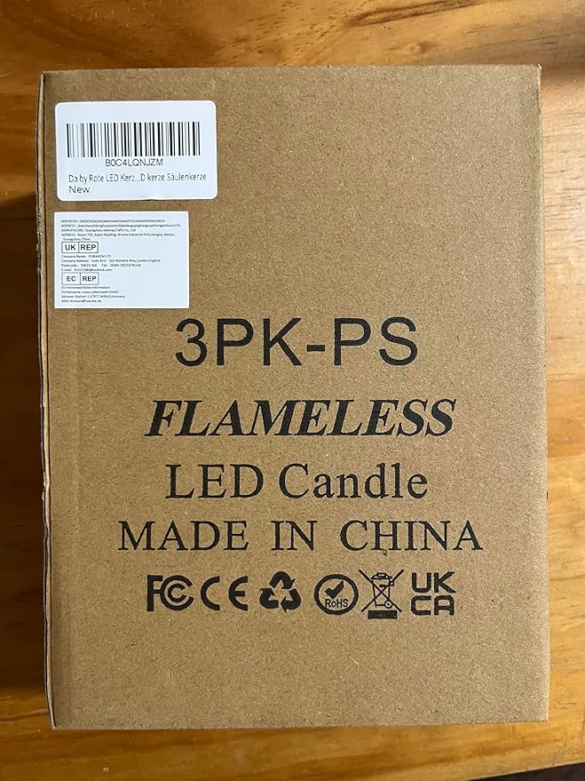 Da by Flickering Flameless Candles with Remote,Acrylic LED Candles with Embedded Star String,Battery Operated Candle, for Home and Holiday Decoration Set of 3（Red）