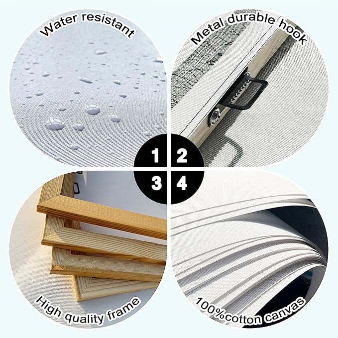 Blue Abstract Wall Art Modern Canvas Wall Paintings White Abstract Art for Living Room Pictures for Bedroom Wall Decor Office Home Decor Framed Artwork for Walls 29×58IN