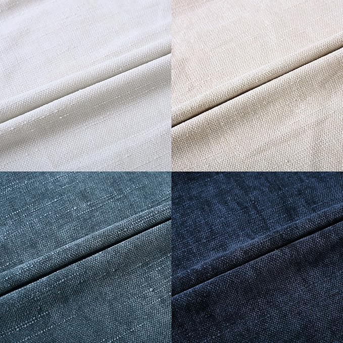 Set of 4 Soft Textured Decorative Throw Pillow Covers 16x16 Inch Cozy Farmhouse Cushion Cover Square Accent Pillow Cases for Bed Couch Sofa Living Room, Beige White Blue