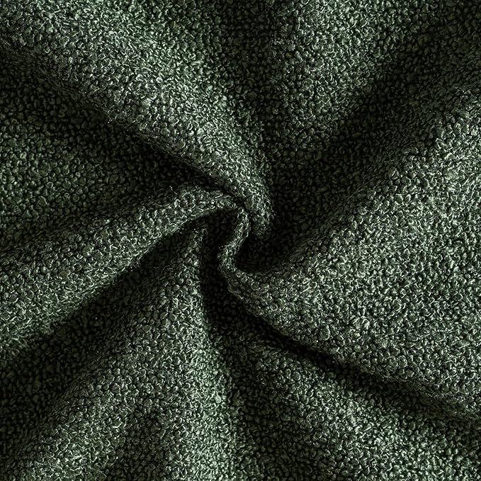 MIULEE 24x24 Decorative Euro Sham Throw Pillows for Bed Set of 2 Textured Boucle Neutral Throw Pillow Coverss Dark Green Accent Solid Couch Pillowcase Cozy Soft Sofa Livingroom Home Decor