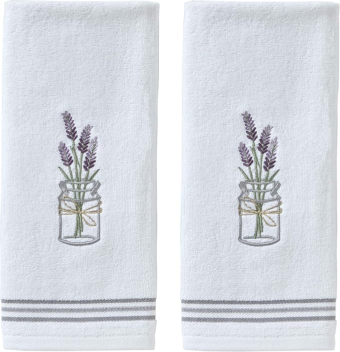 SKL Home by Saturday Knight Ltd. Lavender Hand Towel (2-Pack), White , 16x25