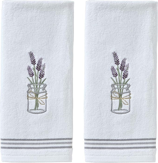 SKL Home by Saturday Knight Ltd. Lavender Hand Towel (2-Pack), White , 16x25