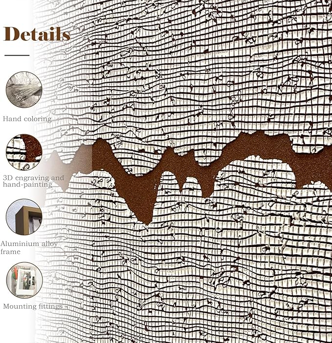 BrightA Multi-Scene Canvas Wall Art for Living Room Bedroom Office Framed Modern Paintings Abstract Large Wall Canvas Decor with Oil Texture 27.6"x39.3"