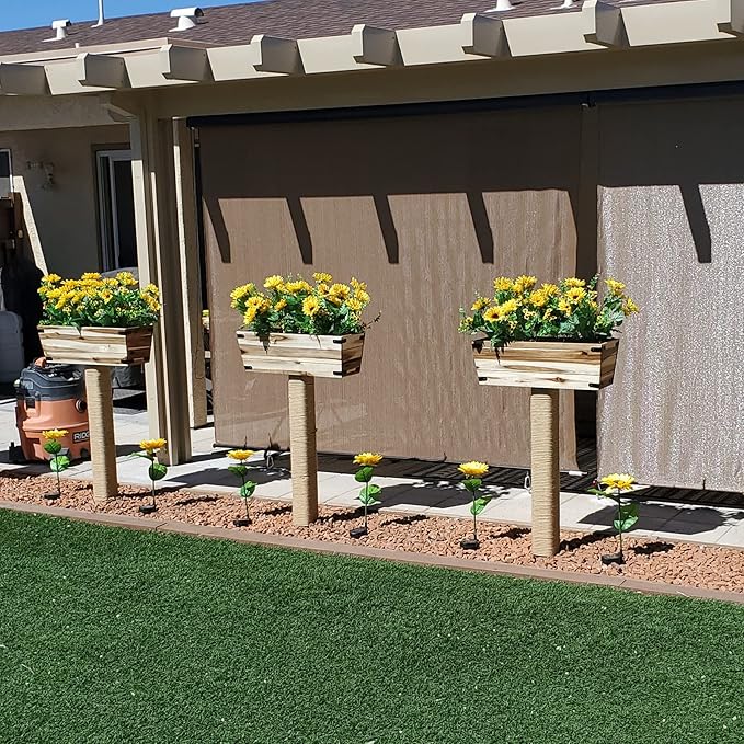 4 Bunches Artificial Flowers Sunflower Bouquets with Stems Silk Sunflowers Fake Yellow Flowers for Wedding Decor, DIY Garden Craft Art Decor, Party Decor, Home Decoration, Bride Holding Flowers