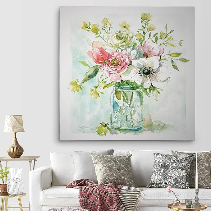 Wexford Home Garden Belle Bouquet II Asbury Gallery Wrapped Canvas Wall Art, 16x16, 16975-16x16