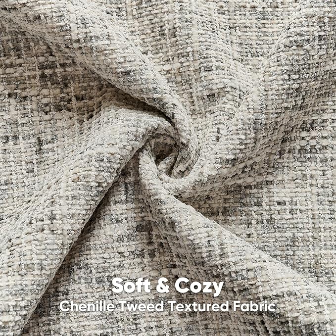 FUTEI Black Decorative Throw Pillow Covers 20x20 Inch Set of 2,Soft Chenille Tweed Textured Cushion Case,Modern Home Decor for Couch Bed Living Room