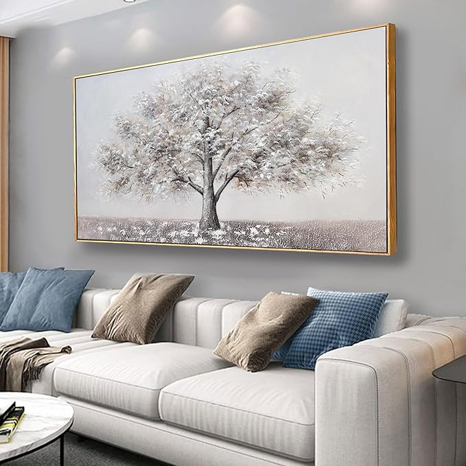 Room Decor Abstract Art Wall Decor Tree of Life Canvas Wall Art Unique Wall Decor Framed Artwork Modern Aesthetic Suitable for Living Room Bedroom and Office Home Decor 28x59 In