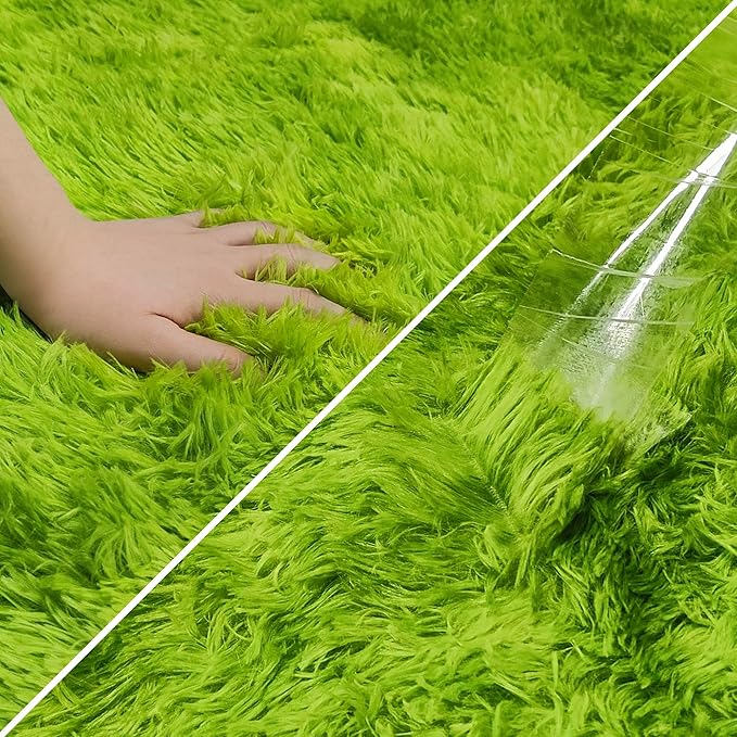 Green Tie-Dyed Rug for Bedroom 4x6 Fluffy Area Rug Mat Bedside Throw Rug for Living Room Kids Room Boys Teens Nursery Baby Dorm Office Home Decor Aesthetic Carpets