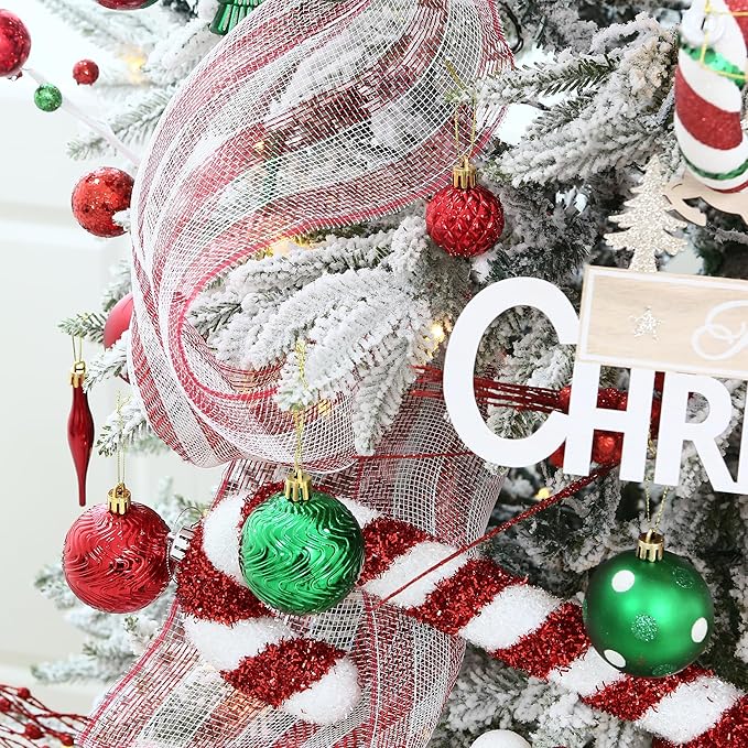 Sea Team 64-Pack Shatterproof Plastic Christmas Ball Ornaments Set, Colorful Christmas Baubles, Hanging Decorations for Xmas Tree, Wreath, Garland, (40mm/1.57 Inches, Elf)