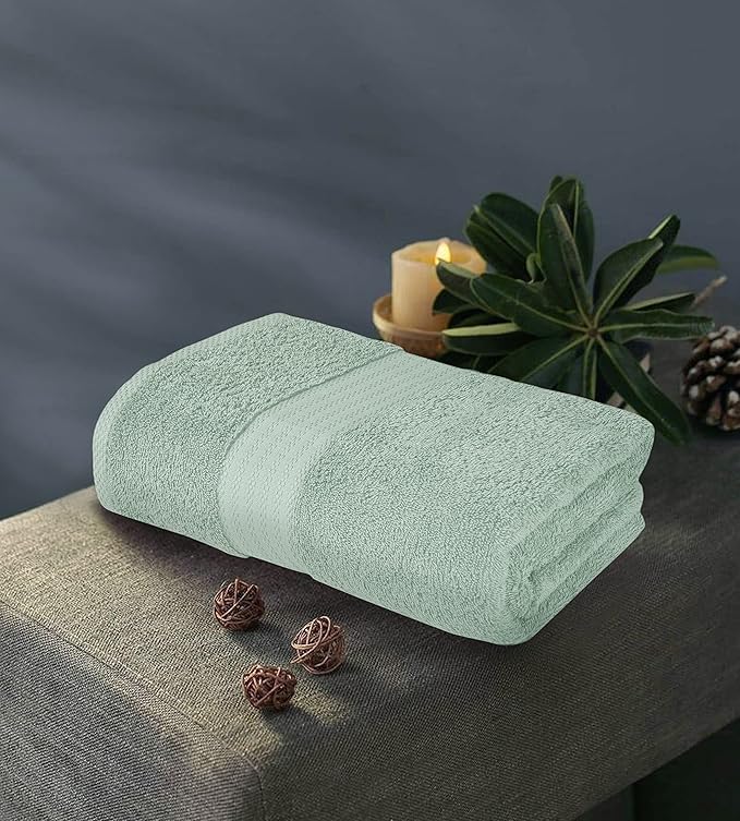 GLAMBURG Premium Cotton Oversized 2 Pack Bath Sheet 35x70-100% Pure Cotton - Ideal for Everyday use - Ultra Soft & Highly Absorbent - Machine Washable – Sea Green