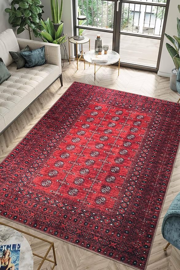 Keen Home Design 3x5 Rug - Machine Washable Entry Rug with Non-Slip Backing, Ideal for Enteryway, Kitchen, Bathroom, Laundry Room - Vintage, Easy Clean, Durable, Low Pile Rug - (3' x 5')