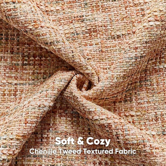 FUTEI Rust Decorative Throw Pillow Covers 18x18 Inch Set of 2,Soft Chenille Tweed Textured Cushion Case,Modern Home Decor for Couch Bed Living Room