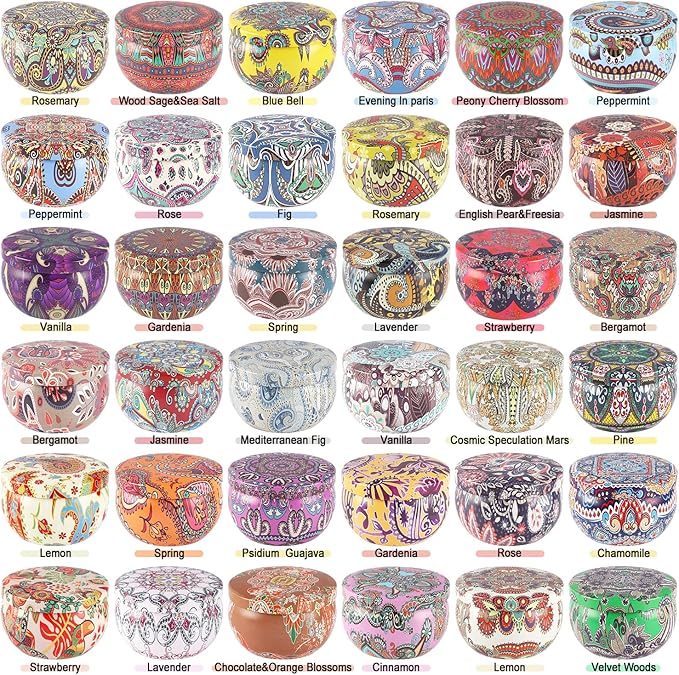 Scented Candle Gifts Set 36 Pack Soy Wax Travel Tin Jar Candles for Home 2.5 OZ Scented Candles for Mom for Christmas, Birthday, Thanksgiving, Mother's Day.