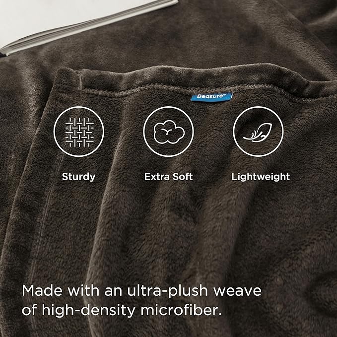 Bedsure GentleSoft Brown Fleece Blankets King Size - Bed Blanket Soft Lightweight Plush Cozy Fuzzy Luxury Microfiber, 108x90 inches