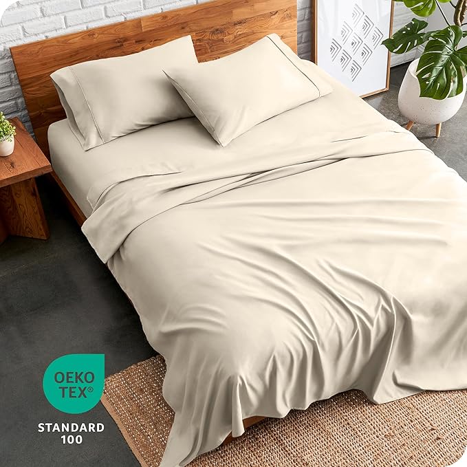 Bare Home Twin XL Sheet Set - College Dorm Size - Luxury 1800 Ultra-Soft Microfiber Twin Extra Long Bed Sheets - Deep Pockets - Easy Fit - Extra Soft - 3 Piece Set - Bed Sheets (Twin XL, Sand)