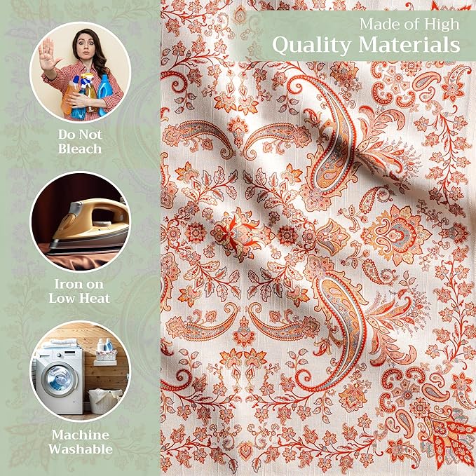 Maison d' Hermine Cloth Napkins Set of 4 100% Cotton Everyday Reusable Square Napkins Cloth Washable, Dinner, Party, Wedding, Restaurant (Cachemire, 20" x 20")