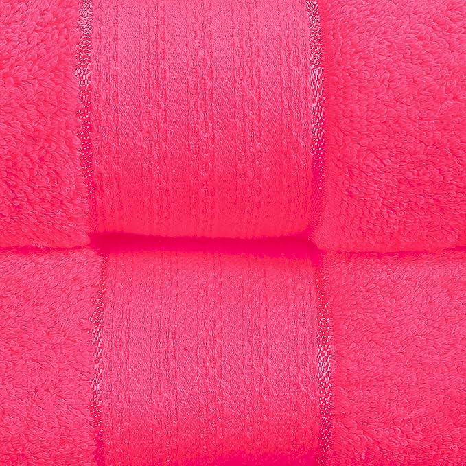 GLAMBURG 700 GSM Premium Cotton 2-Pack Oversized Extra Large Bath Sheet Set - 100% Combed Cotton - 2 Bath Sheets 35x70 - Luxury Hotel & Spa Quality - Durable Ultra Soft Highly Absorbent - Hot Pink