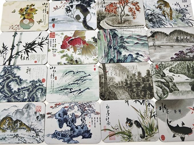 24-pcs Magnetic Fridge Magnets Refrigerator Sticker Scenery Home Decoration Animal Classic cars Accessories Magnetic Paste Arts/Crafts (Chinese ink painting)