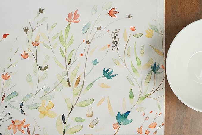 Maison d' Hermine Placemats Set of 2 100% Cotton Washable Cloth Place Mats, Reusable Table Mats for Kitchen Dining Decoration, Party, Wedding, Restaurant Spring/Summer (Colmar, 13" x 19")