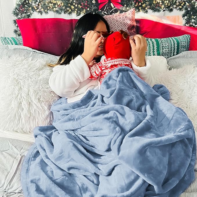 Bedsure GentleSoft Fleece King Size Blankets for Bed Light Blue - Soft Lightweight Plush Cozy Fuzzy Luxury Microfiber, 108x90 inches
