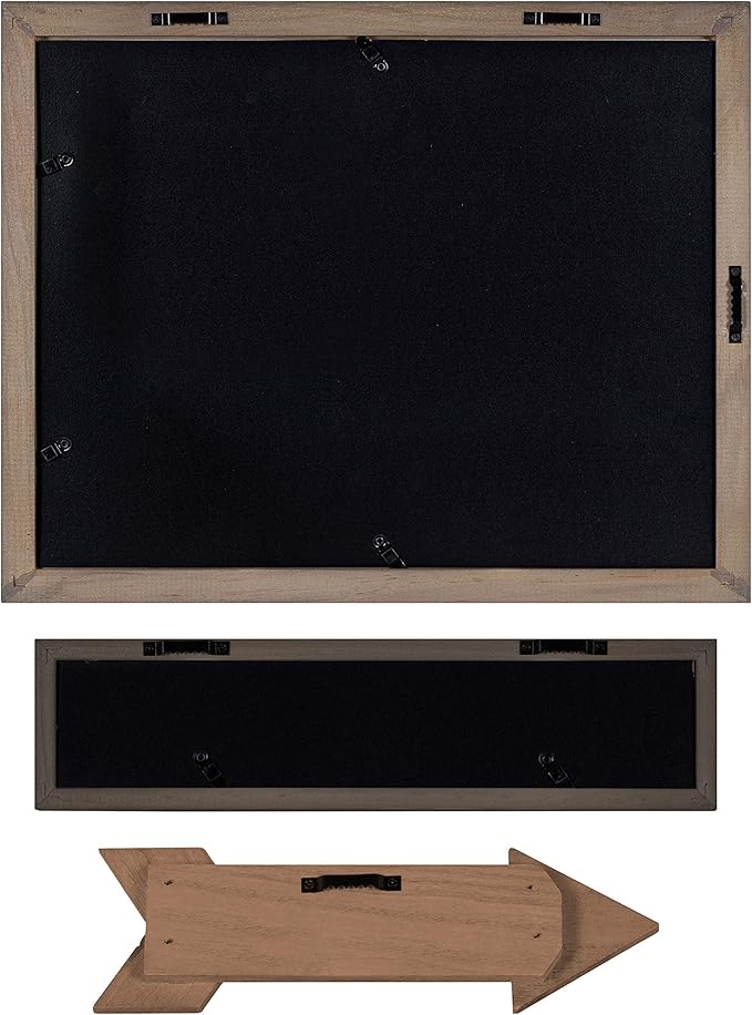 Kate and Laurel Bordeaux Expressions Wall Decor Collection, Set of 10, Industrial Farmhouse Finishes, Assorted Size Frames and Decorative Wall Accents